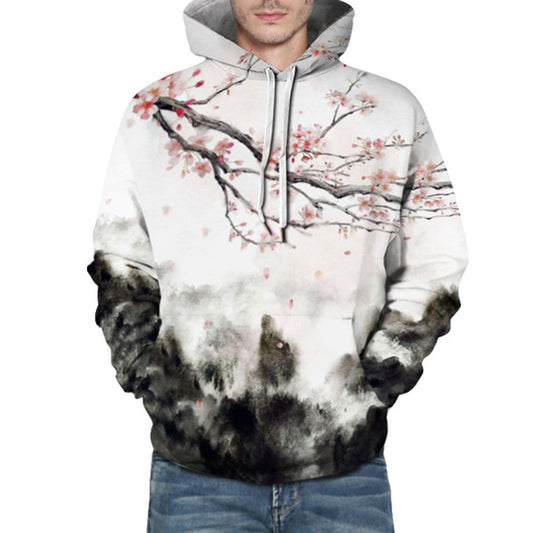 Creativo Blanco 3D Impreso Sudadera Con Capucha De Los Hombres Pintura De Tinta Traje De Pareja Sudaderas Con Capucha Unisex Moda Sudadera Suelta De Manga Larga Ropa Deportiva 