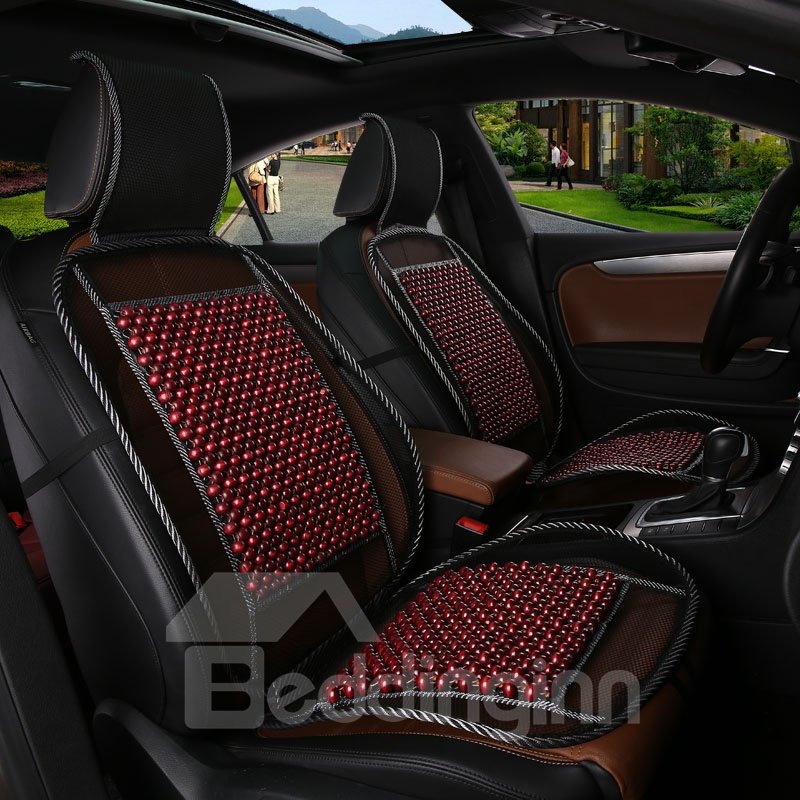Classy Wood Beads Design For Heat Reduction And Comfort Universal Fit Car Seat Cover