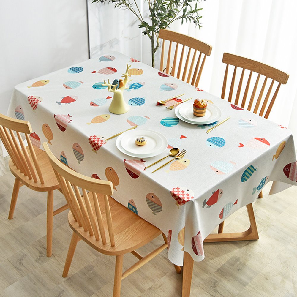 Mantel moderno impermeable a prueba de quemaduras y aceite, tapete de mesa de centro de PVC no lavable, mantel nórdico Rectangular para el hogar 