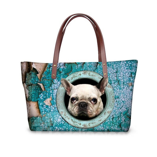 Entzückender Hund, wasserdicht, robust, 3D-gedruckt, für Damen und Mädchen, Schultertaschen