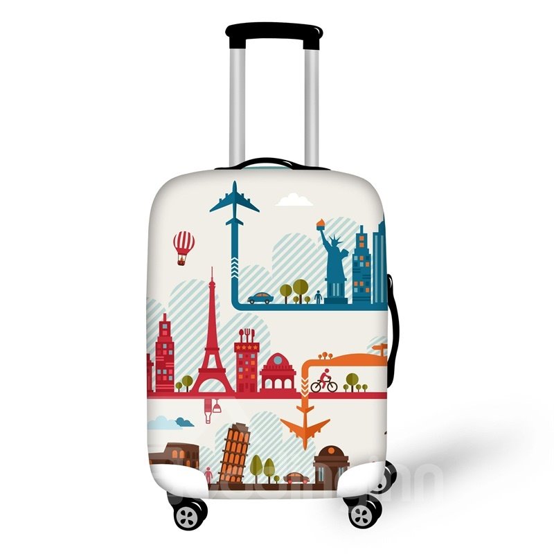 Attractions View Travel Luggage Cover Suitcase Protector 19 20 21