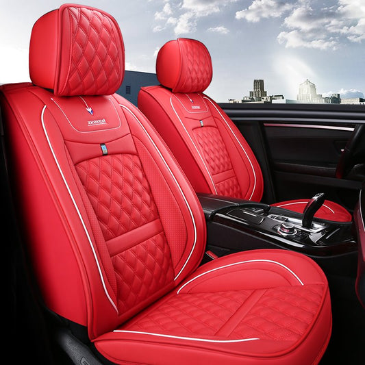 Estilo empresarial 5 plazas Cobertura total Resistente al desgaste y a los arañazos Cuero agradable para la piel Comodidad Fácil de limpiar Compatible con airbag Ajuste universal para camioneta SUV sedán