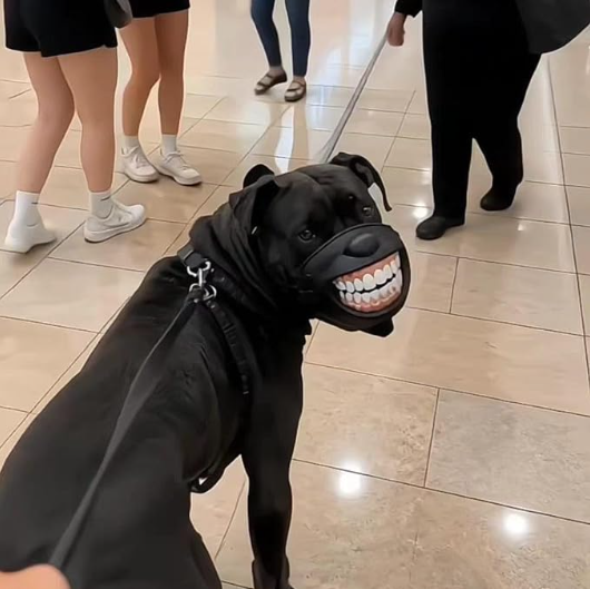 Dog Funny Smile Muzzle, Halloween Funny Costume Mask