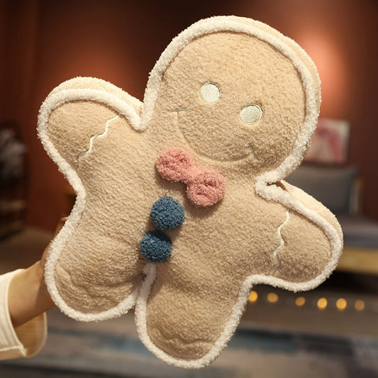 Cartoon Gingerbread Man Plush Toy Pillow Christmas Theme Decoration Kids Gift