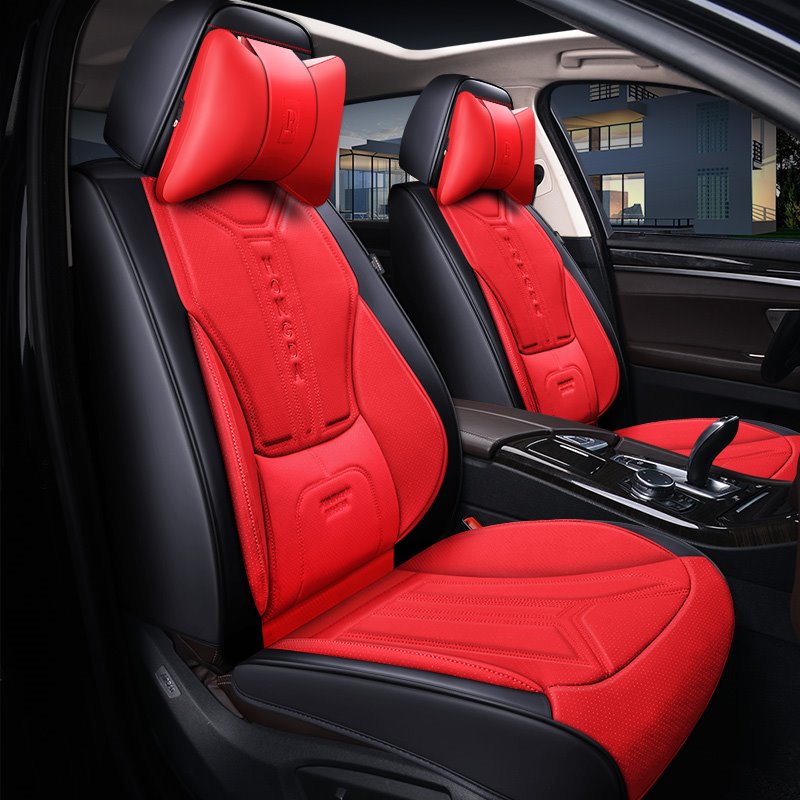 Detachable Headrest Ergonomic Design Comfortable and Breathable Hard-wearing Dirt-proof Scratch Proof Not Easy to Fall Off 5 Seats Universal Fit Seat Covers
