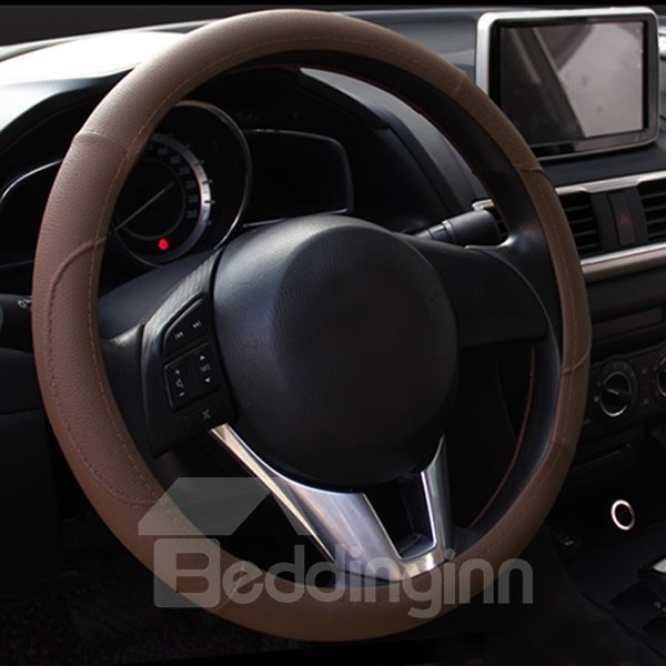 Strapazierfähige und solide Textur, Ledermaterial, Auto-Lenkradbezug, geeignet für die meisten runden Lenkräder 