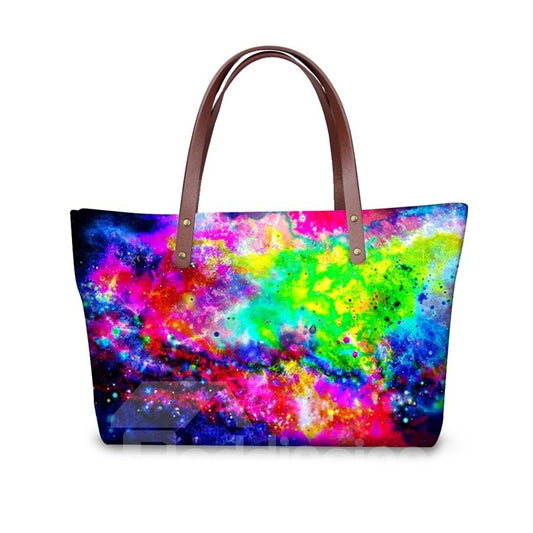 Universal Scenery Galaxy Colorido Impermeable Resistente 3D Impreso para Mujeres Niñas Bolsos de Hombro