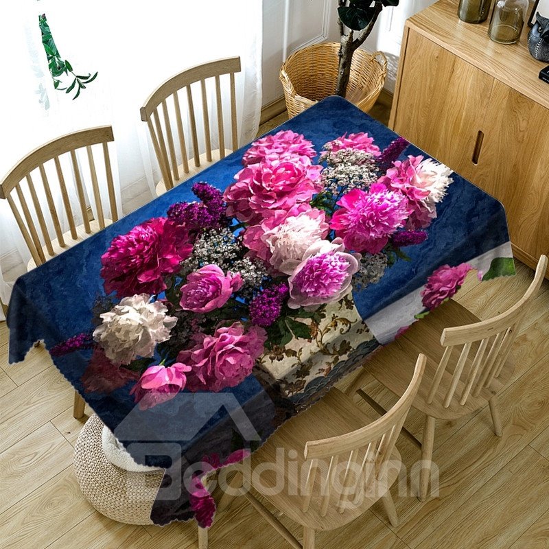 Polyester Waterproof Oilproof European Style 3D Tablecloth