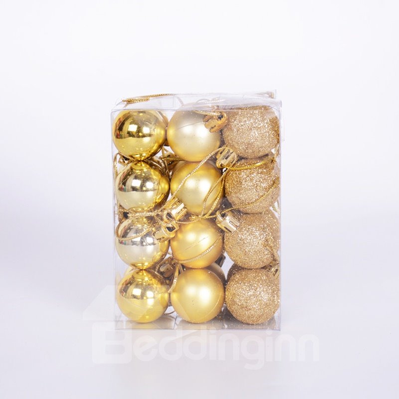 24 Pack 1.2'' Plastic Christmas Decorative Ball