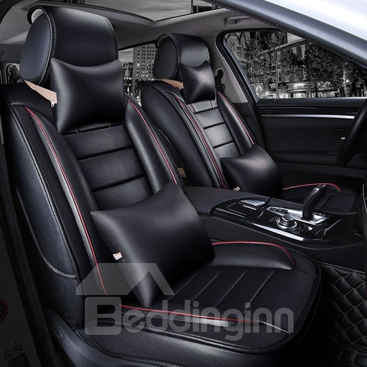 Only 1  Left in Stock Luxurious Sports Style With Extra Comfort Side Cushions PU Universal Car Seat Covers for Front and Rear Benck Suitable for uto Truck Van SUV
