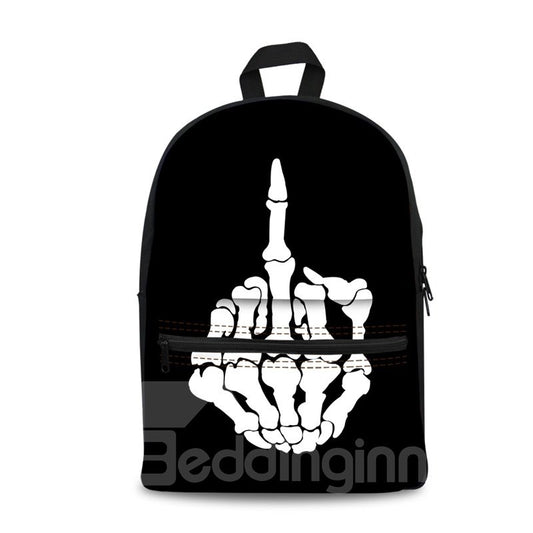 FXXK Figer Show Estilo de personalidad Escuela de patrón 3D para hombre y mujer Mochila