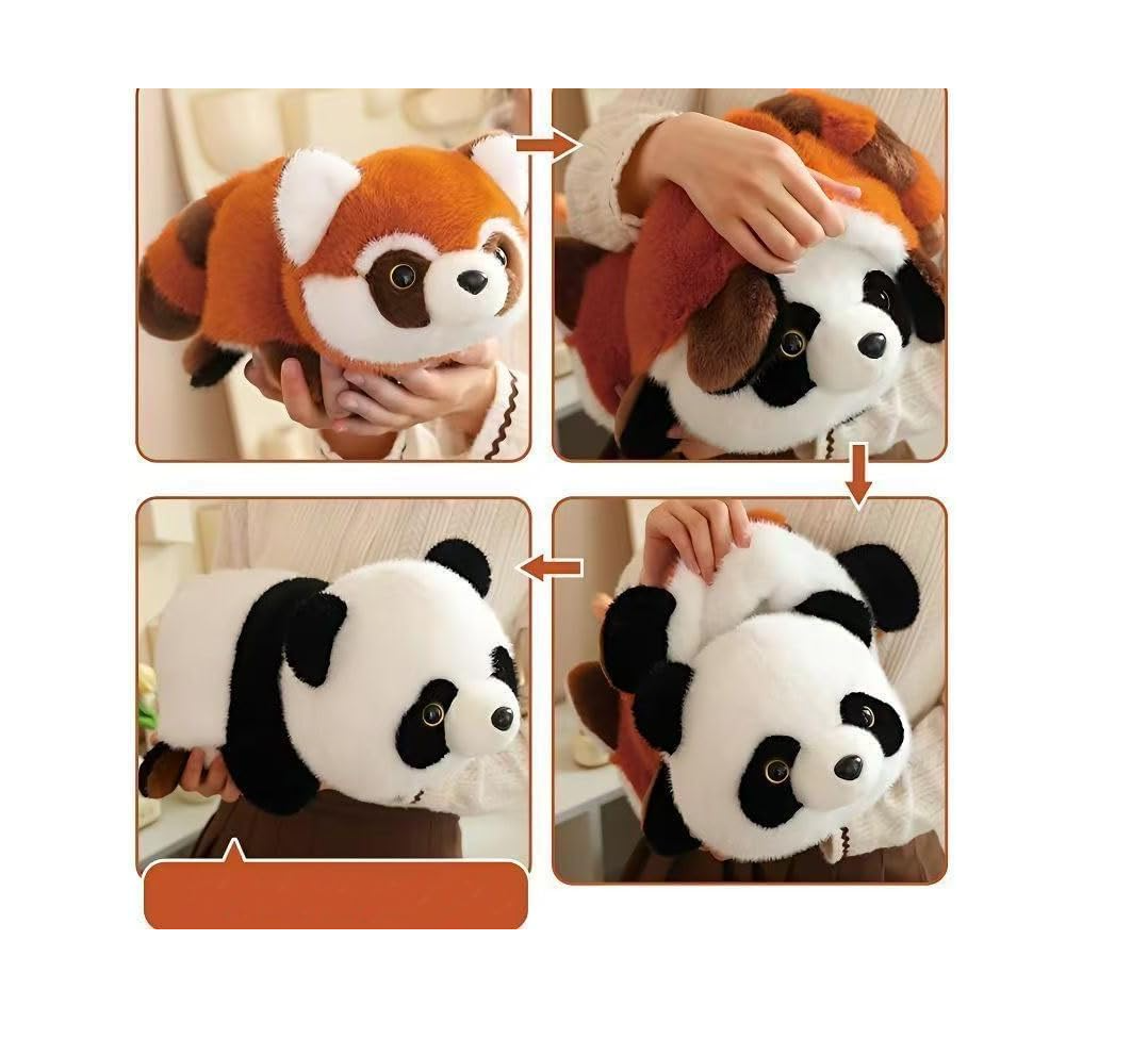 YUKOUQIAN Red Panda Stuffed Animal Cute Panda Plush Doll Toy 8 inch for Girls Boys Christmas (tranf Panda red Panda)