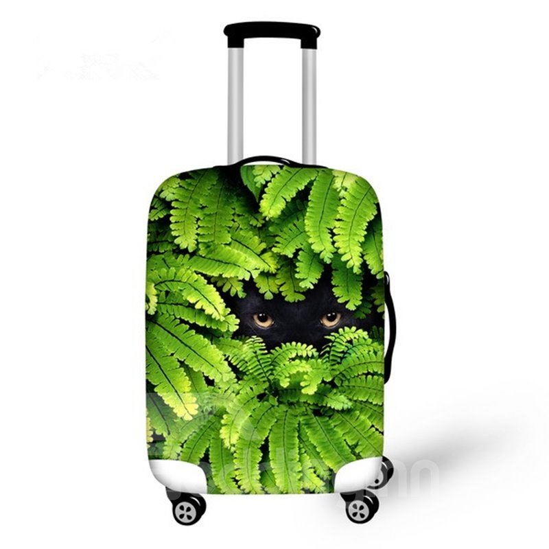 Funda protectora de equipaje pintada en 3D con diseño de animales creativos escondidos en hojas 