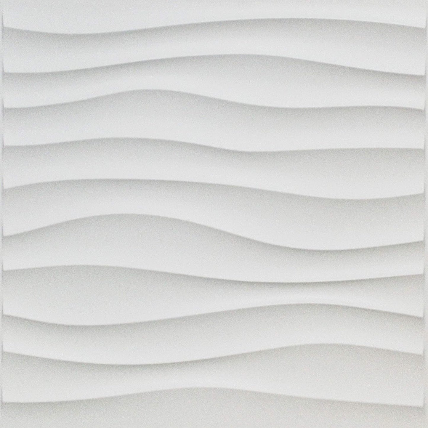 Art3d Kunststoff-3D-Wandpaneel, PVC-Wellenwanddesign, Weiß, 19,7" x 19,7" (12er-Pack)