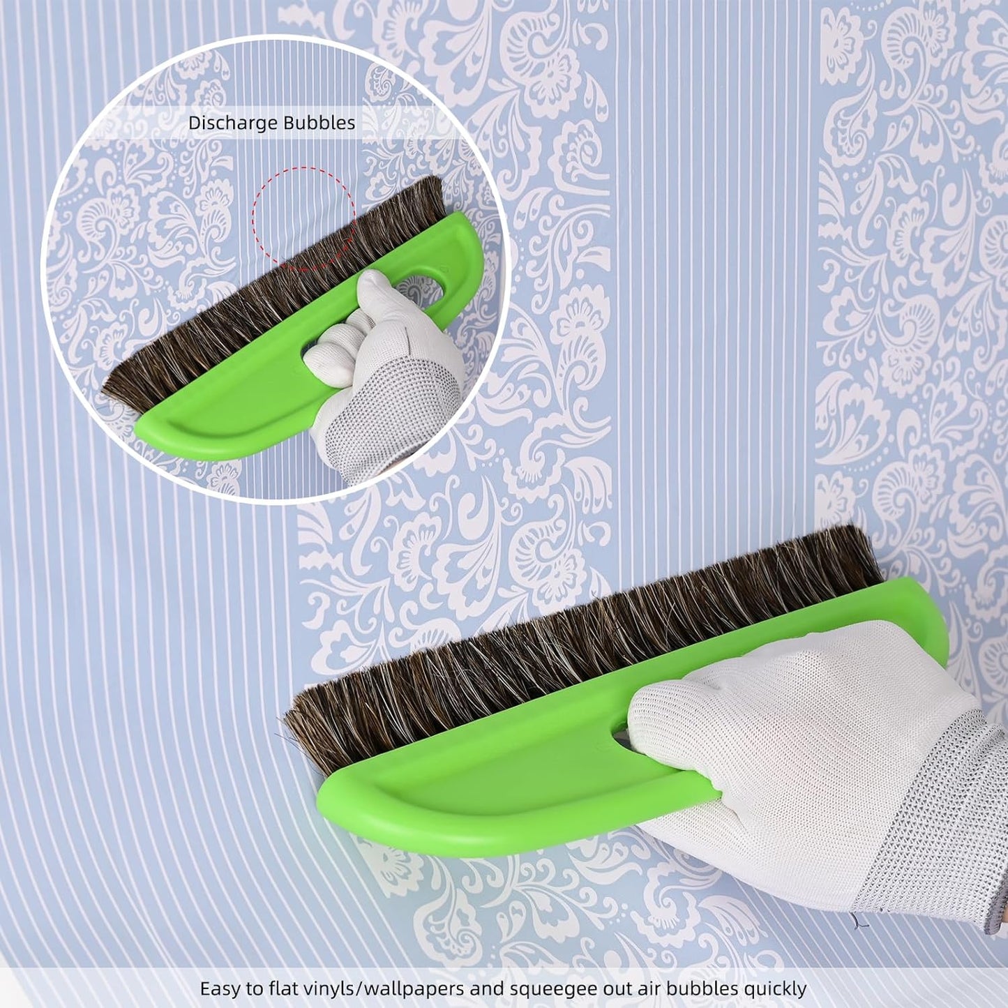 EHDIS Tapetenglättungs-Werkzeugset, Tapetenglättungspinsel, großer Tapetenabzieher zum Auftragen von abziehbaren und aufklebbaren Tapeten, Vinyl-Backsplash-Fliesen und zum Glätten von Wandverkleidungen 