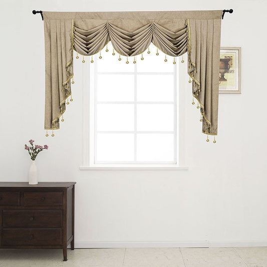 Cenefa de lujo Royal Gorgeous lisa para sala de estar, cortinas de lujo para decoración del hogar, dormitorio, cocina, azul, gris, marrón, Beige, 81 pulgadas de ancho