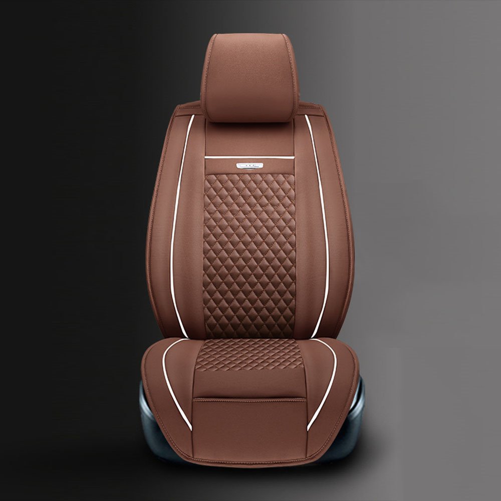 1 Uds Material de cuero Simple cómodo y resistente al desgaste clásico excelente estilo de negocios cubierta de asiento de coche Universal de un solo asiento delantero