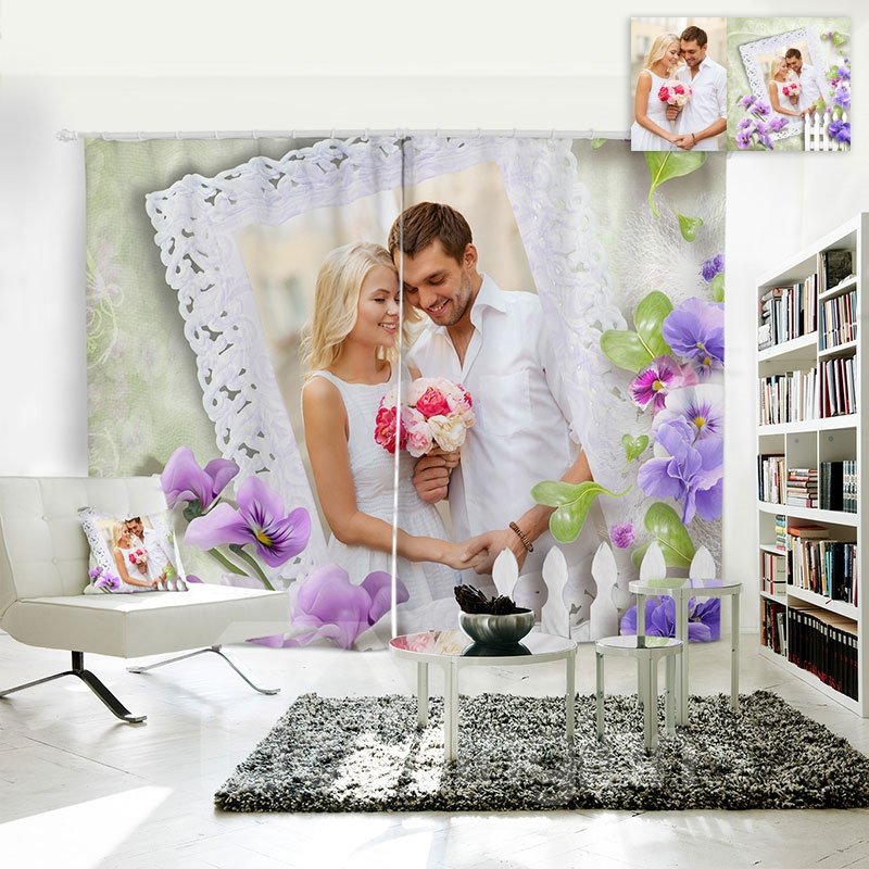 3D Creative Polyester Personal Picture Customization Curtain