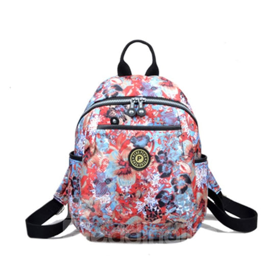 Travel Shoulder Nylon Waterproof Canvas Female Various Pattern Backpack