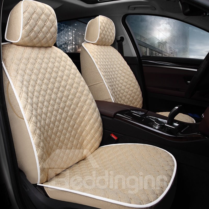 Luxury Woven Flax Material Luxury Series With Pillows Custom Fit Car Seat Covers