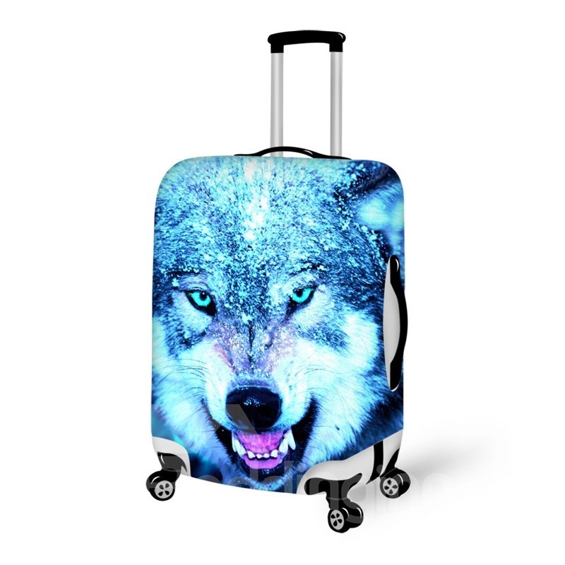 Super Cool Snow Wolf Pattern 3D Painted Luggage Cover