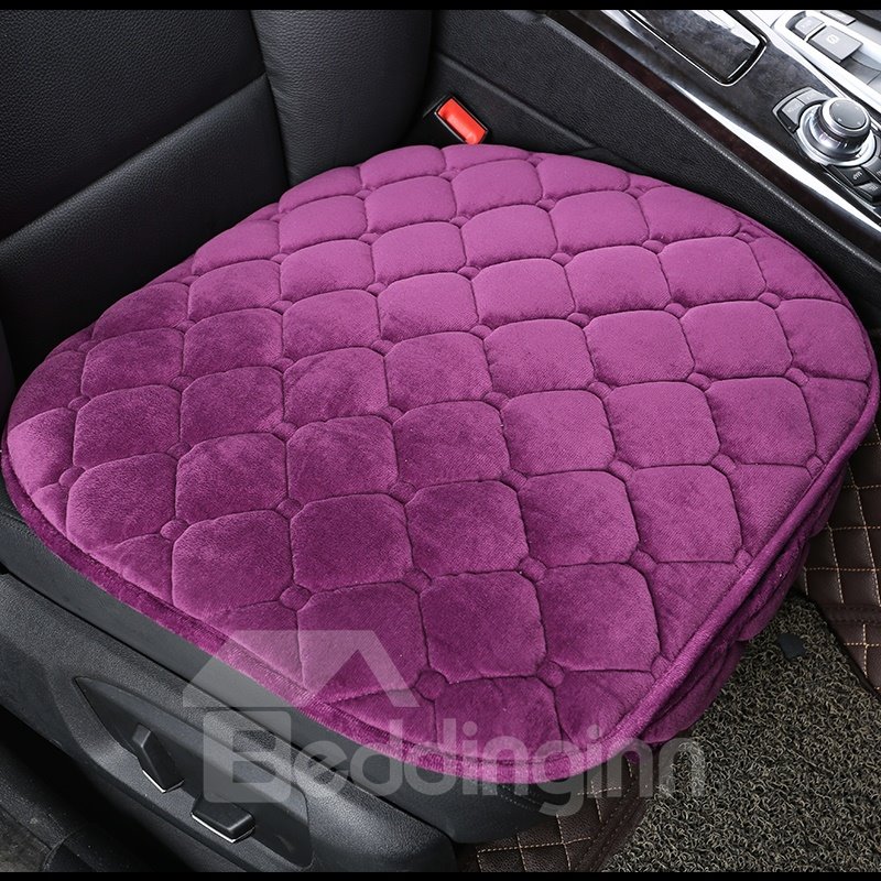 Pure Color Diamond Lattice Pattern Suede Universal Single Seat