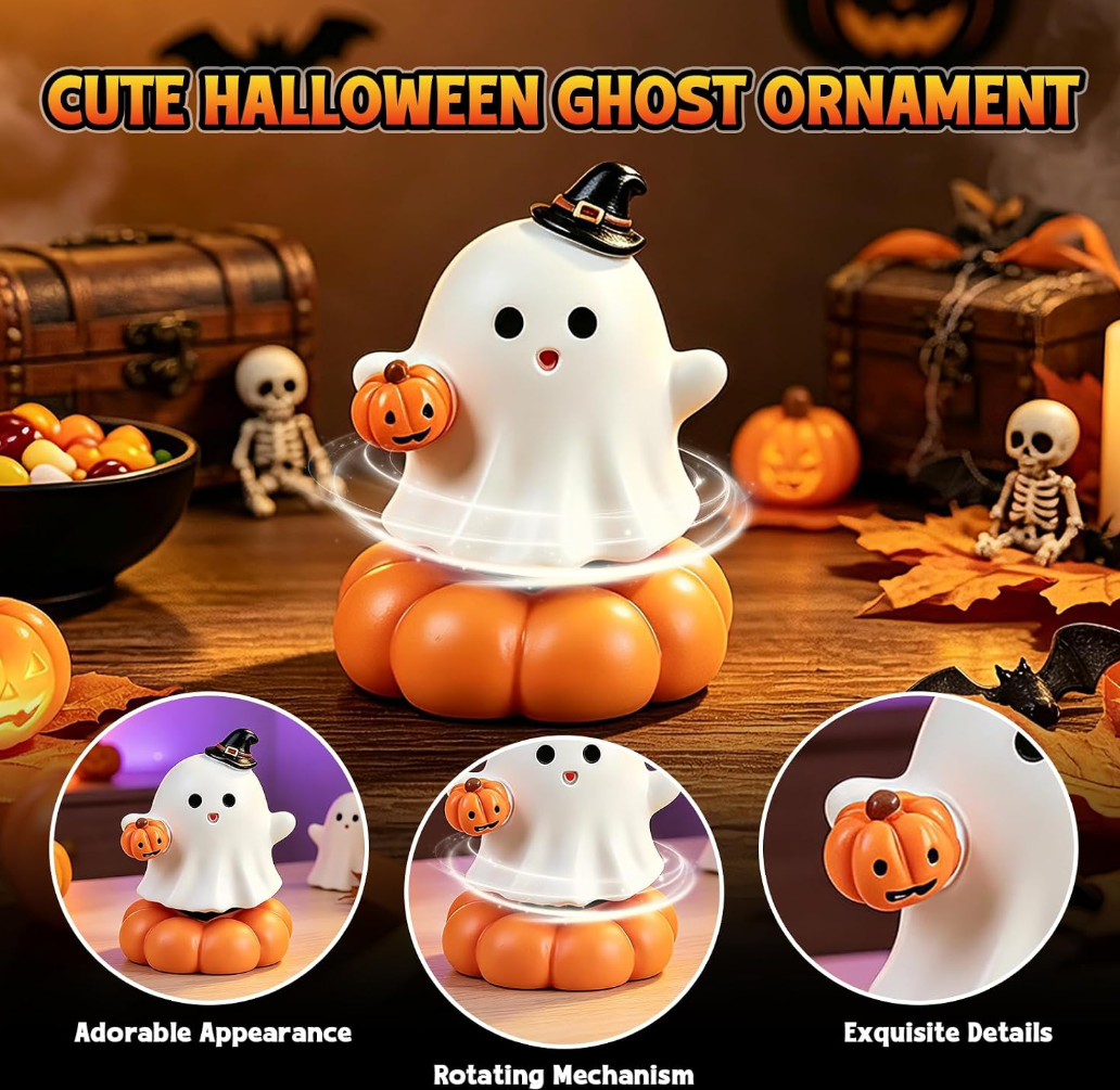 Halloween Ghost Statue Decor 1.96 x 2.36 in Pumpkin Ghost Decor