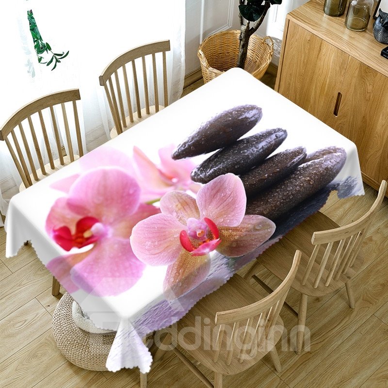 Polyester Oilproof Rectangle Home Use Soft 3D Tablecloth