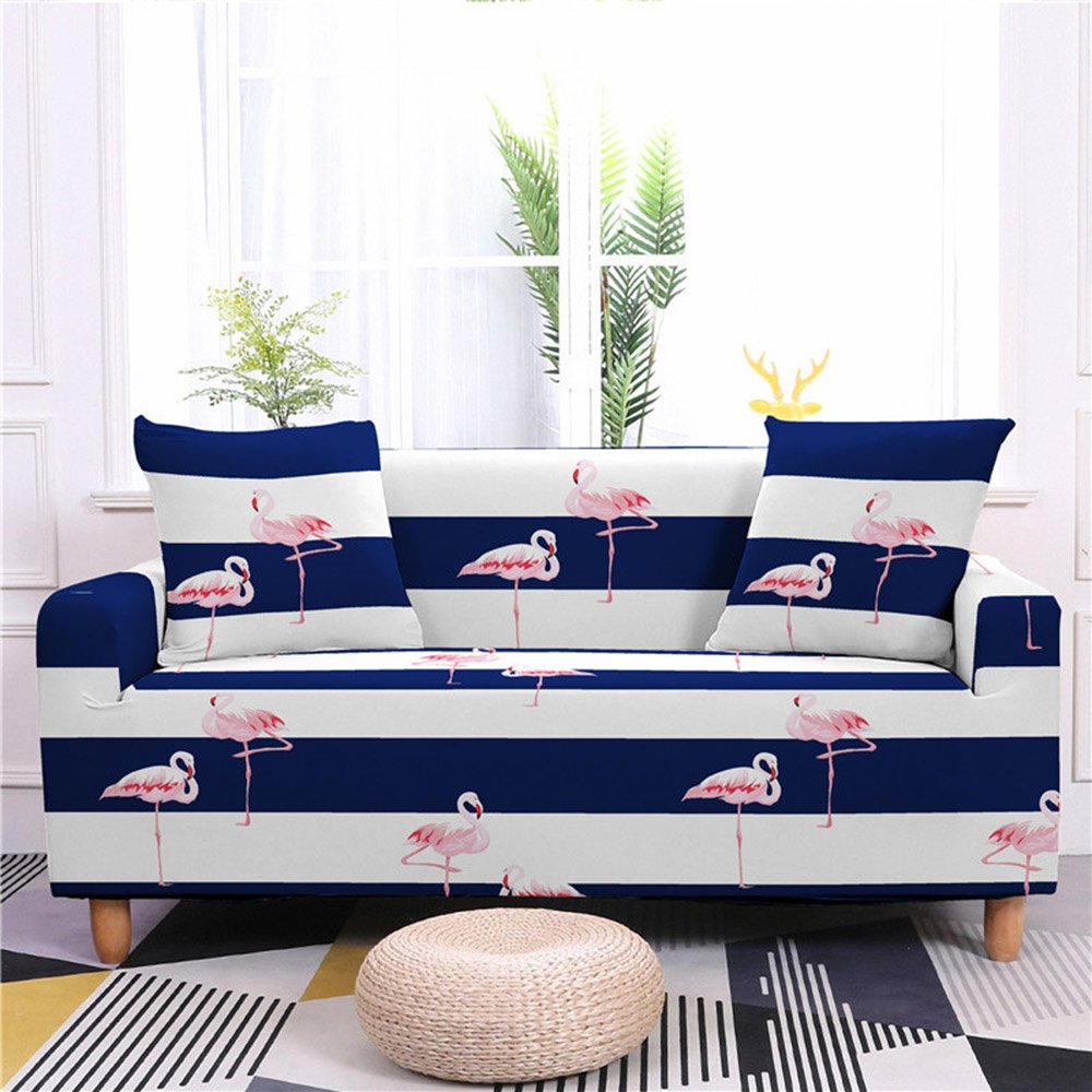 Stretch-Sofabezug für 1/2/3/4-Sitzer, Flamingo-bedruckte Couchbezüge, Schonbezüge, elastischer Universal-Möbelschutz 
