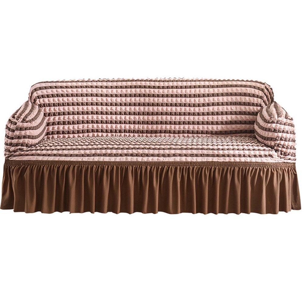 1/2/3/4 Seater Stripe Slipcover Sofa Cover with Skirt Easy Fitted Sofa Couch Cover Universal High Stretch Durable Furniture Protector