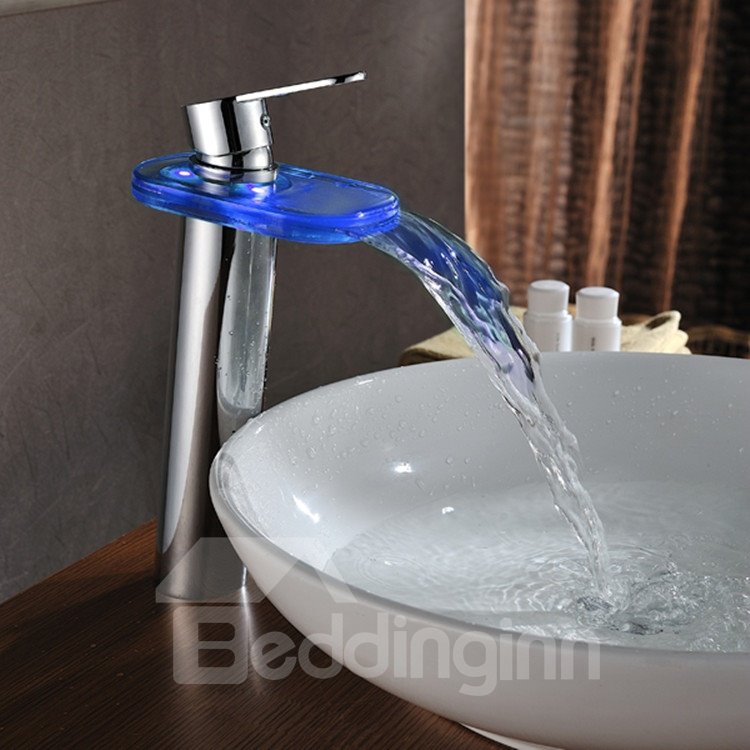Elegante grifo de lavabo de baño con cambio de color LED de alta calidad 