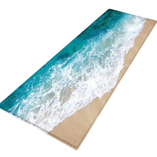 Alfombras de baño antideslizantes para baño, alfombra duradera, alfombra de playa impresa en 3D brillante para sala de estar, alfombrillas absorbentes para limpieza de agua para lavandería y cocina, decoración de carpa 
