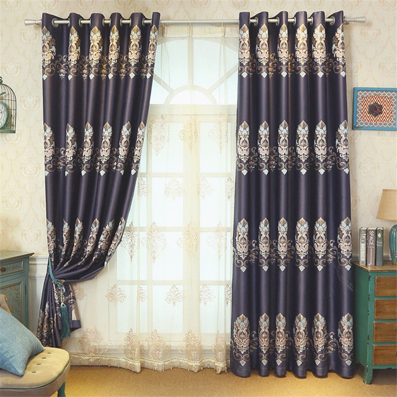 European Classic High Quality Organza Decorative Custom Sheer Curtain for Living Room Bedroom 2 Panels