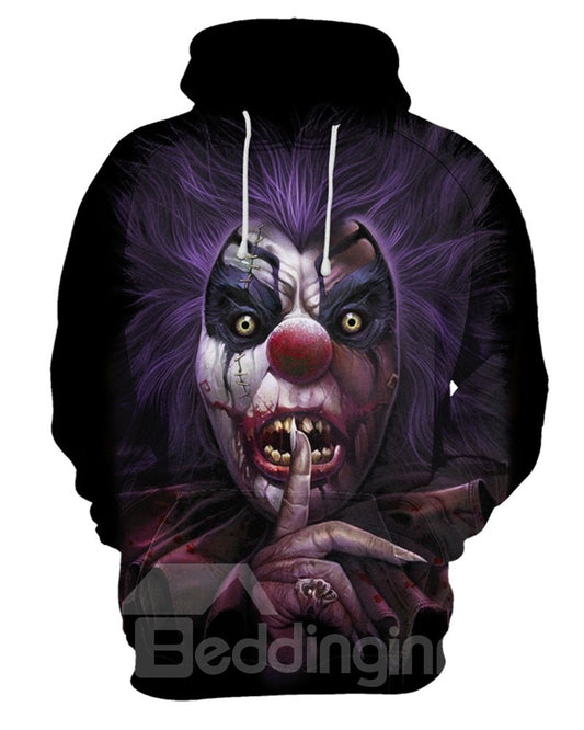 Long Sleeve Loose Model Cool Design Realistic Skull 3D Painted Hoodie