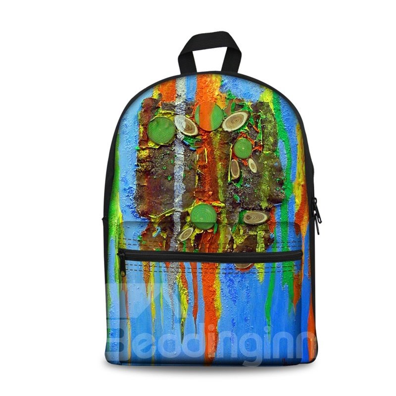 3D Modern Style Oil Painting Pattern Washable Lightweight School Outdoor Backpack