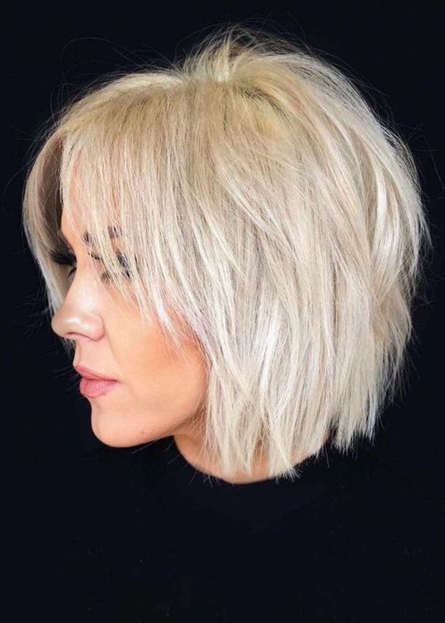 Kurze abgehackte Pixie-Schnitt-Frisuren für Damen, blonde Farbe, glattes Echthaar, Lace-Front-Cap-Perücken, 25,4 cm 