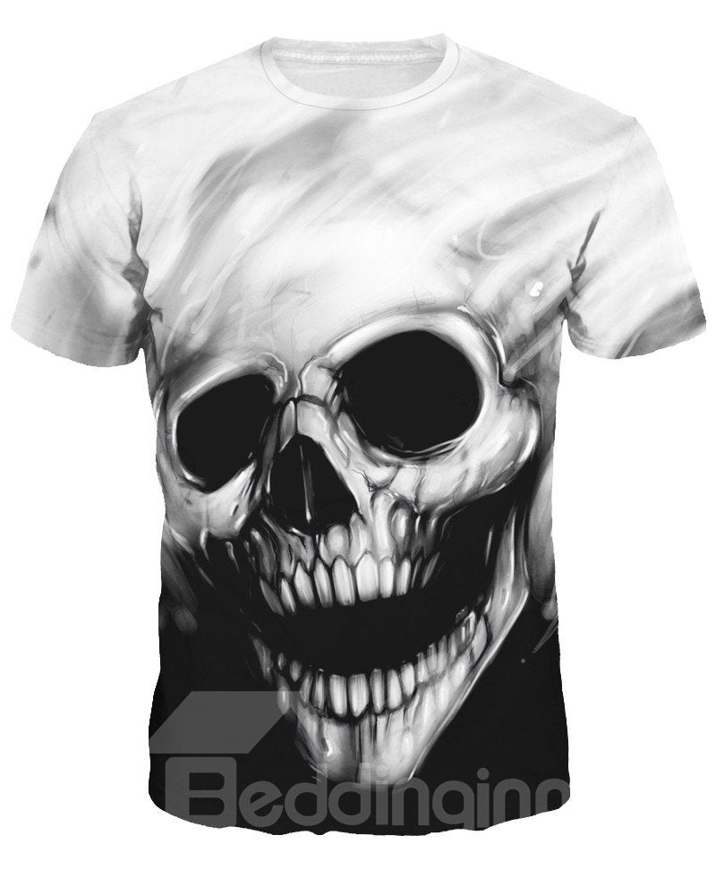 Skull Pattern Moderate Elasticity Polyester Material 3D T-shirt