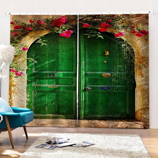 3D-Verdunkelungsvorhänge für Eisentore, dickes schattierendes Polyester für gute Privatsphäre, Wärmeisolierung und Windschutz, umweltfreundliches Drucken und Färben, keine Verwendung chemischer Hilfsstoffe 