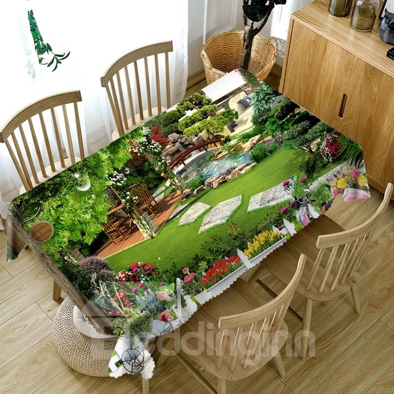 Pollyester Home Use Waterproof Oilproof 3D Tablecloth