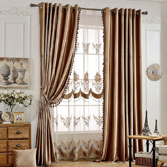 Noble Classic High Quality Milk Silk European Style Custom Sheer Curtain