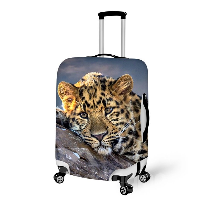 Funda de equipaje pintada en 3D con estampado de leopardo de moda 