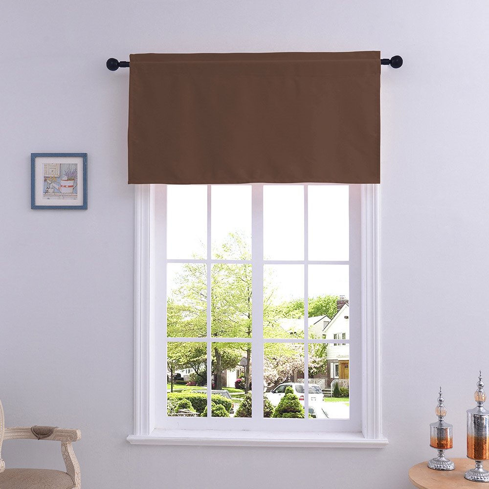 Einfacher, einfarbiger Fenstervolant im amerikanischen Stil, kurzer Polyester-Vorhang für Küchen, Badezimmer, Keller und mehr