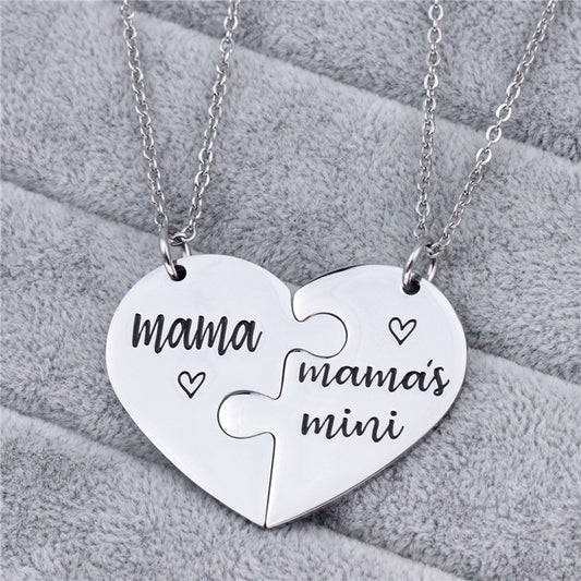 Collares para madre e hija, 2 piezas, collar con colgante de rompecabezas, joyería familiar en forma de corazón, regalo de cumpleaños, Día de Acción de Gracias, regalos para el día de la madre