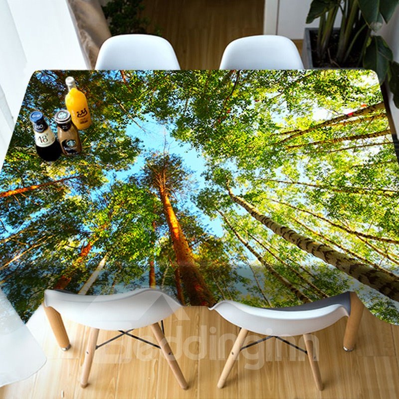 Wasserdichte, ölbeständige, rechteckige 3D-Tischdecke aus Polyester für den Heimgebrauch