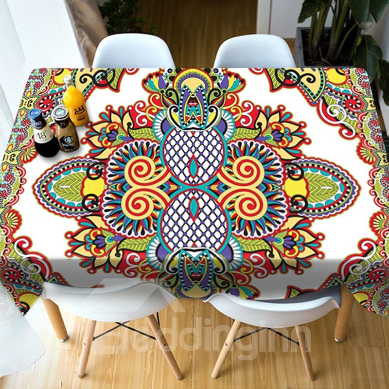 Mantel 3D impermeable rectangular de color vibrante para decoración del hogar