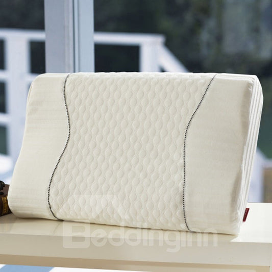 Almohada blanca de espuma viscoelástica con protección para el cuello