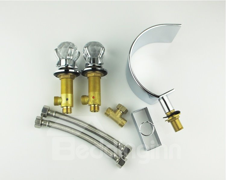 New Arrival Chrome-colored Three Piece Waterfall Faucet