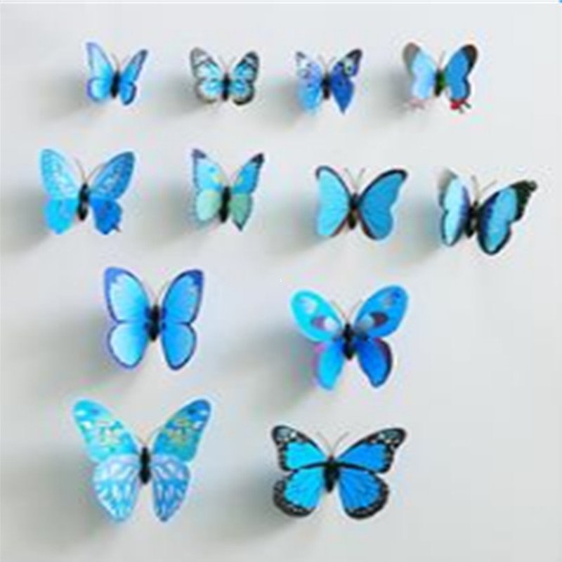 3D-Schmetterling-Wanddekoration, Wandaufkleber, abnehmbare Wandtattoos, Heimdekoration, Kinderzimmer, Schlafzimmer, Dekoration, 24 Stück