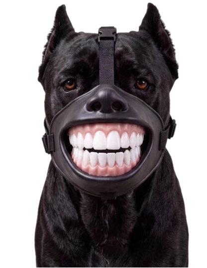 Dog Funny Smile Muzzle, Halloween Funny Costume Mask