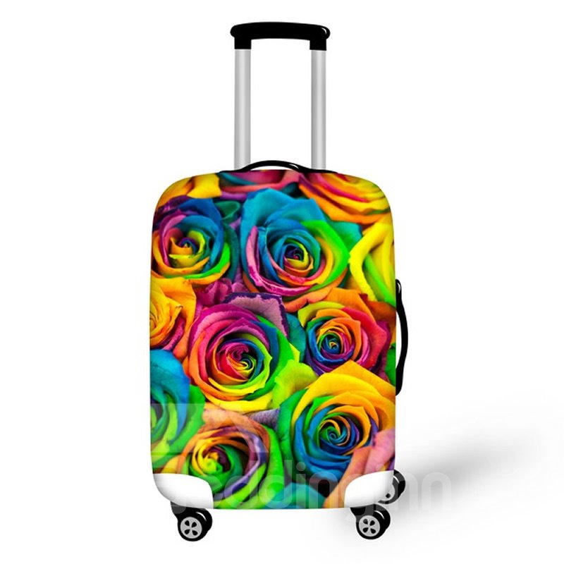 Protector de maleta impermeable con estampado de flores de colores para 19 20 21